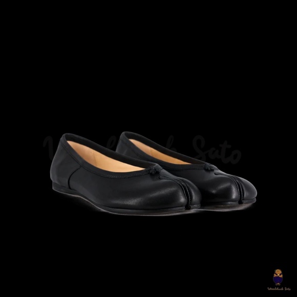 Brand New WoodchuckSato Black Leather Tabi Ballet Flats with Ruched Size 36 - Picture 5 of 6